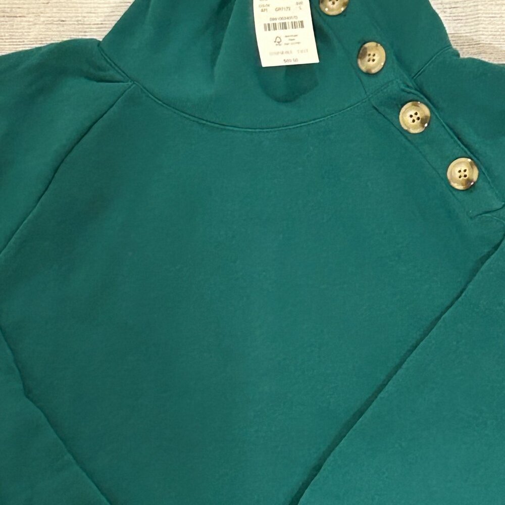 J Crew Wide button-collar tunic sweatshirt in cloudspun fleece - Picture 5 of 13